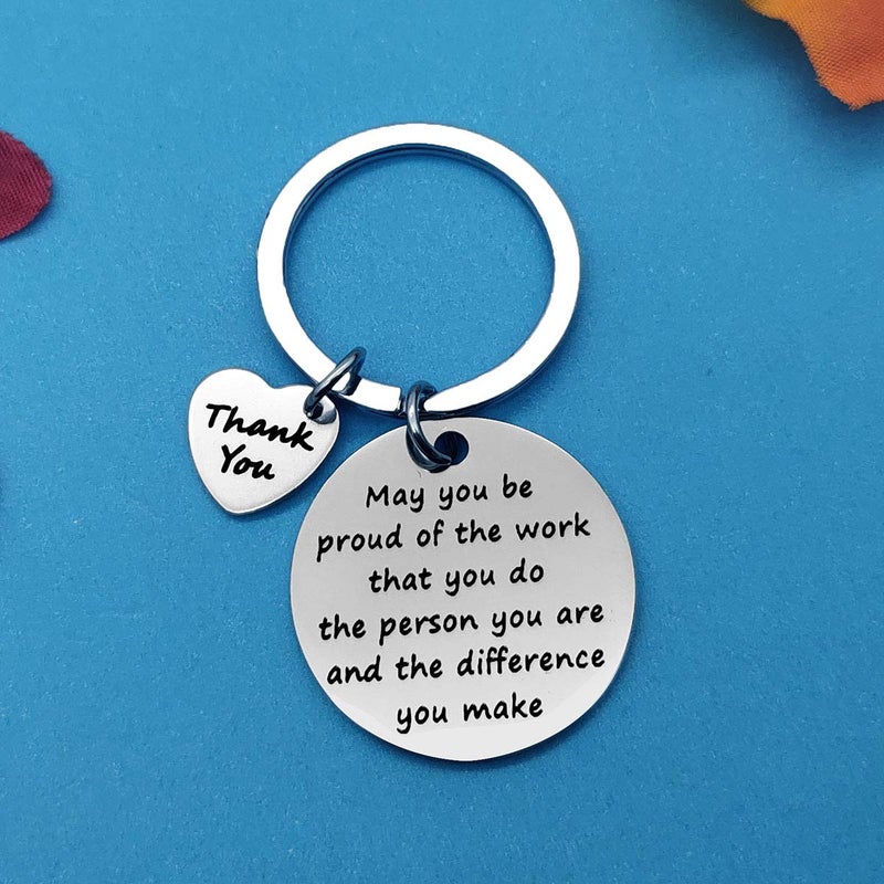 Xiahuyu Thank You Gifts Appreciation Keychain Make a Difference Keychain Thank You Gift for Employee Coworker Volunteer Social Worker Appreciation Gifts for Nurse Mentor Teacher Gift - Image 2